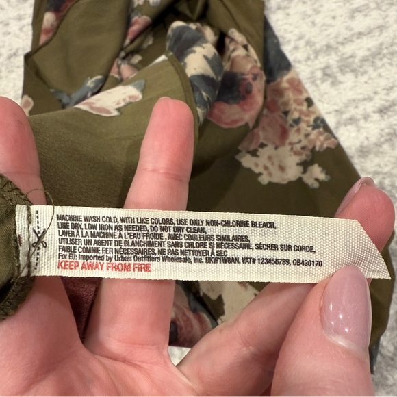 Free People Green Floral Cascades Dress in Mushroom Combo - Picture 8 of 11